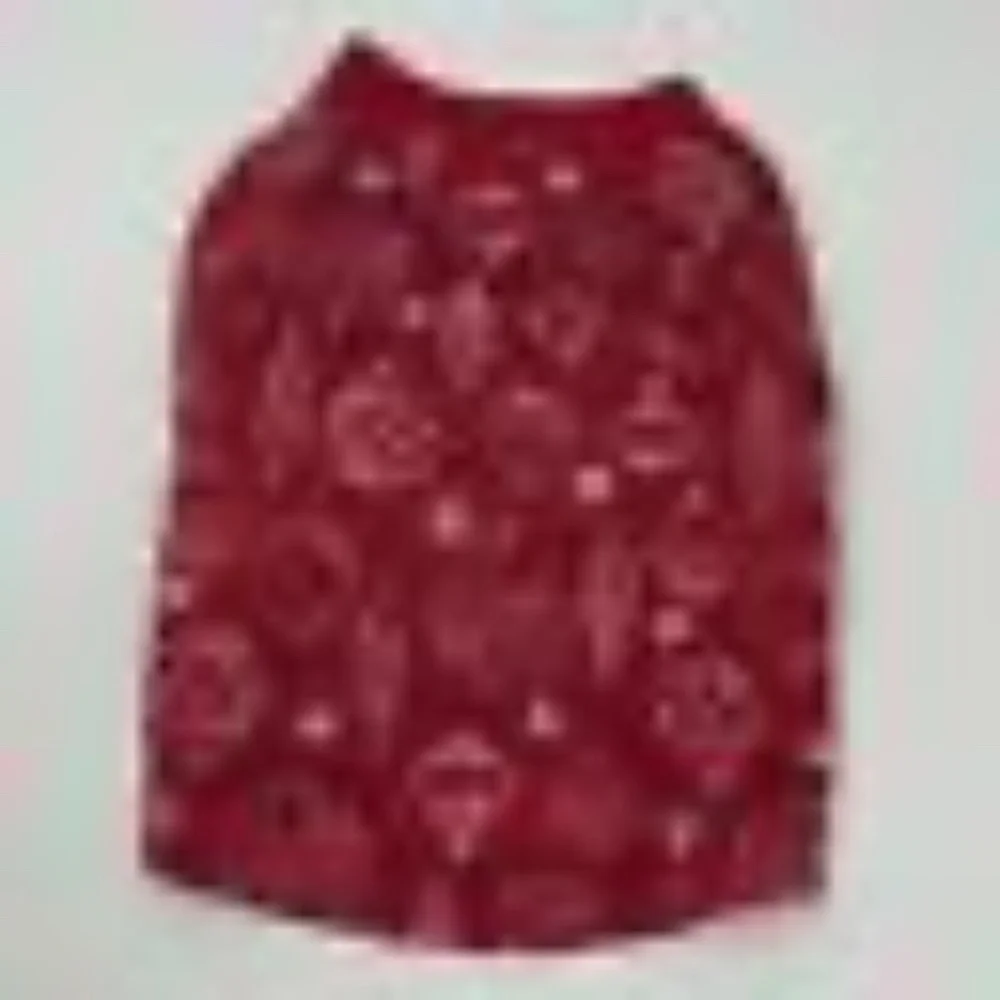 Matching Family Pet Size Small Dog Pajamas Red White Ornament Print One Piece